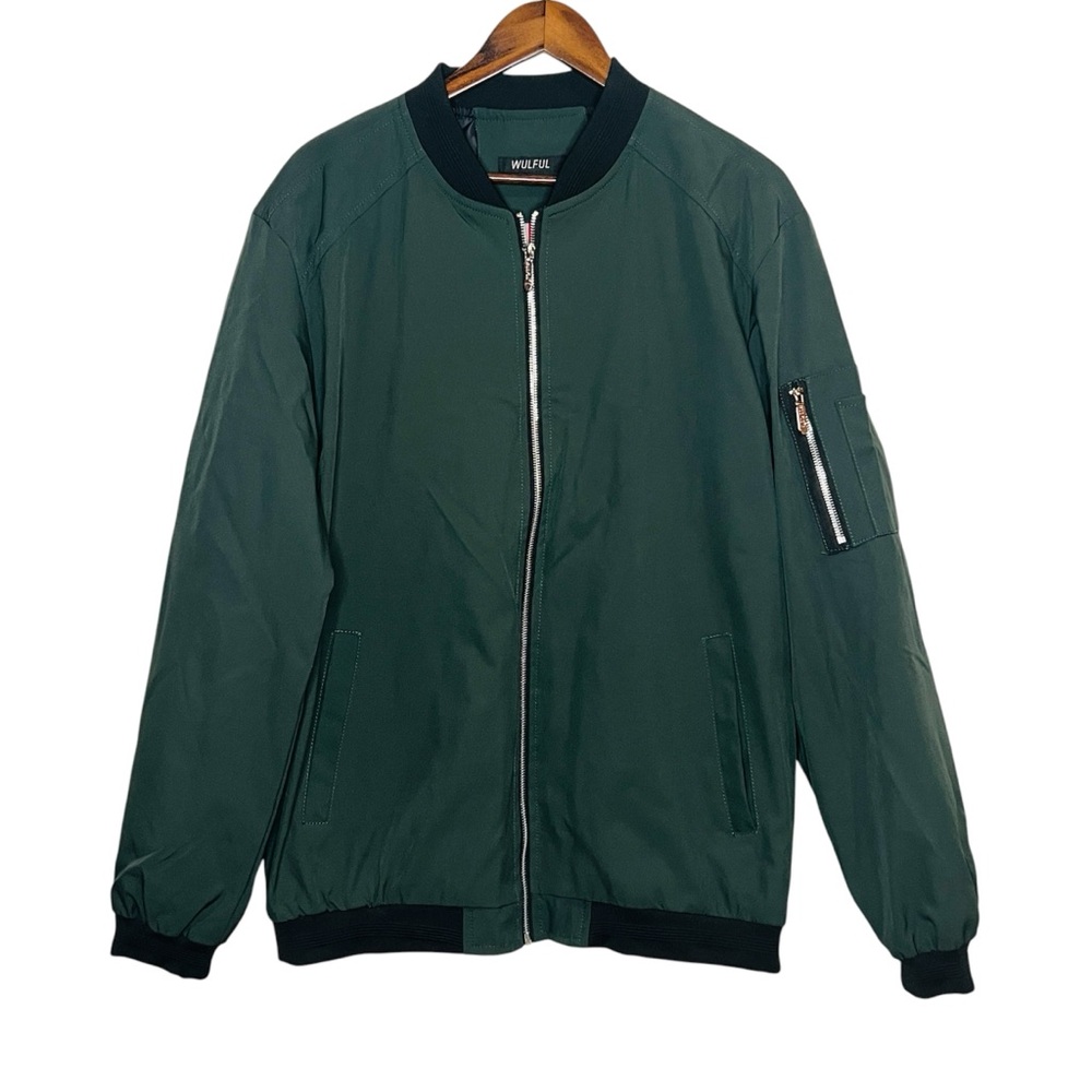 WULFUL Mens Casual Lightweight Jacket Softshell Bomber Windbreaker Size XL